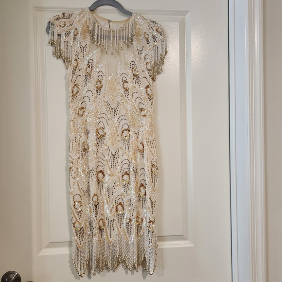 Vintage A.J. Bari silk beaded dress - Picture 1 of 7